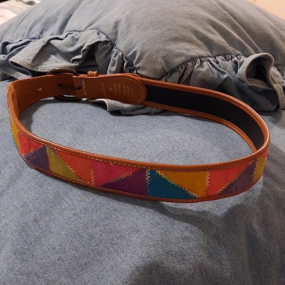 Express Multi colored leather belt sz med